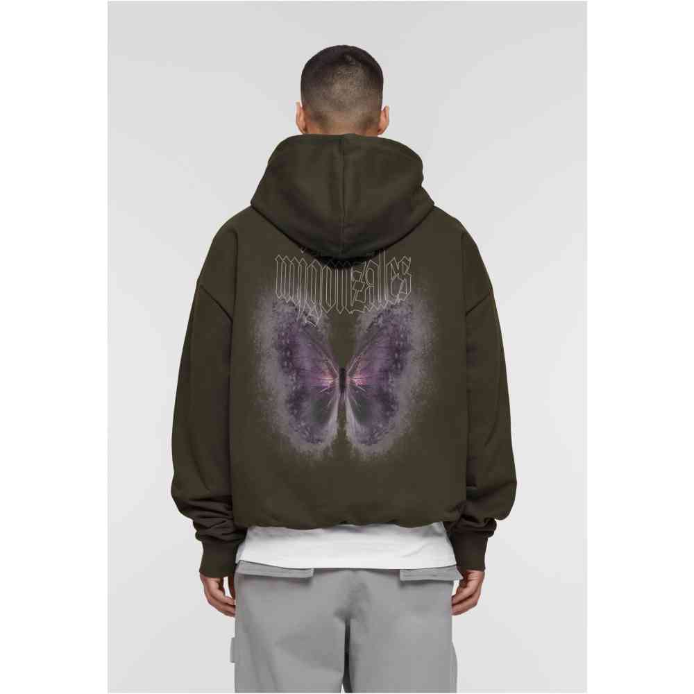 MJ GONZALES - Heavy Oversized Frosted Wings Hoodie - Olive green
